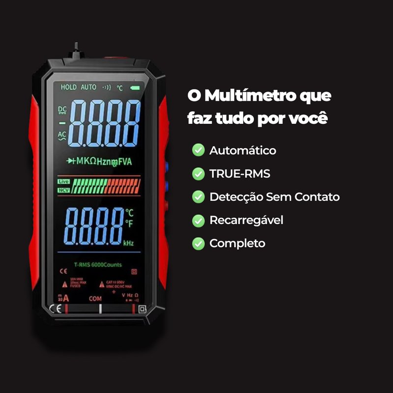 Multímetro Smart + Capa Anti-Queda BRINDE